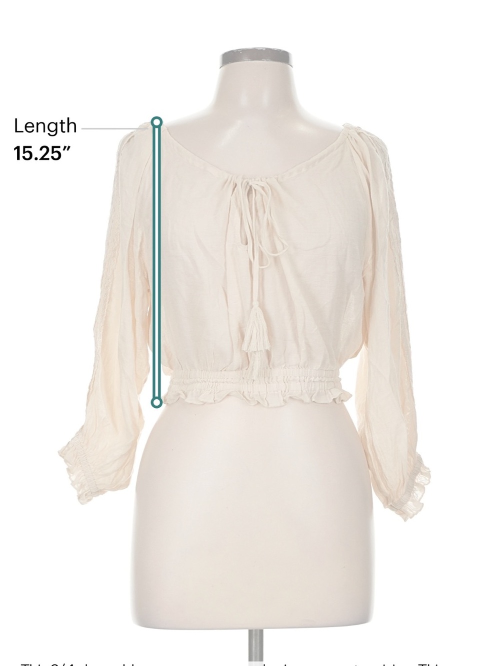 Spell Harmony Cream Lace-Trim Tie-Front Crop Top in Porcelain - Picture 8 of 8